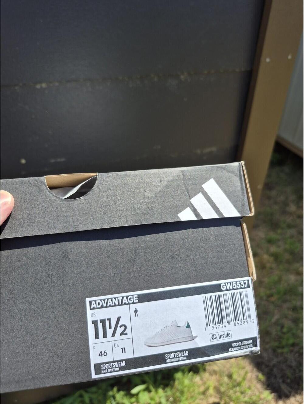 Adidas ADVANTAGE Mens Size 11.5 NEW w Box GW5537 White Tennis Shoes $70 Sneakers - Picture 9 of 9